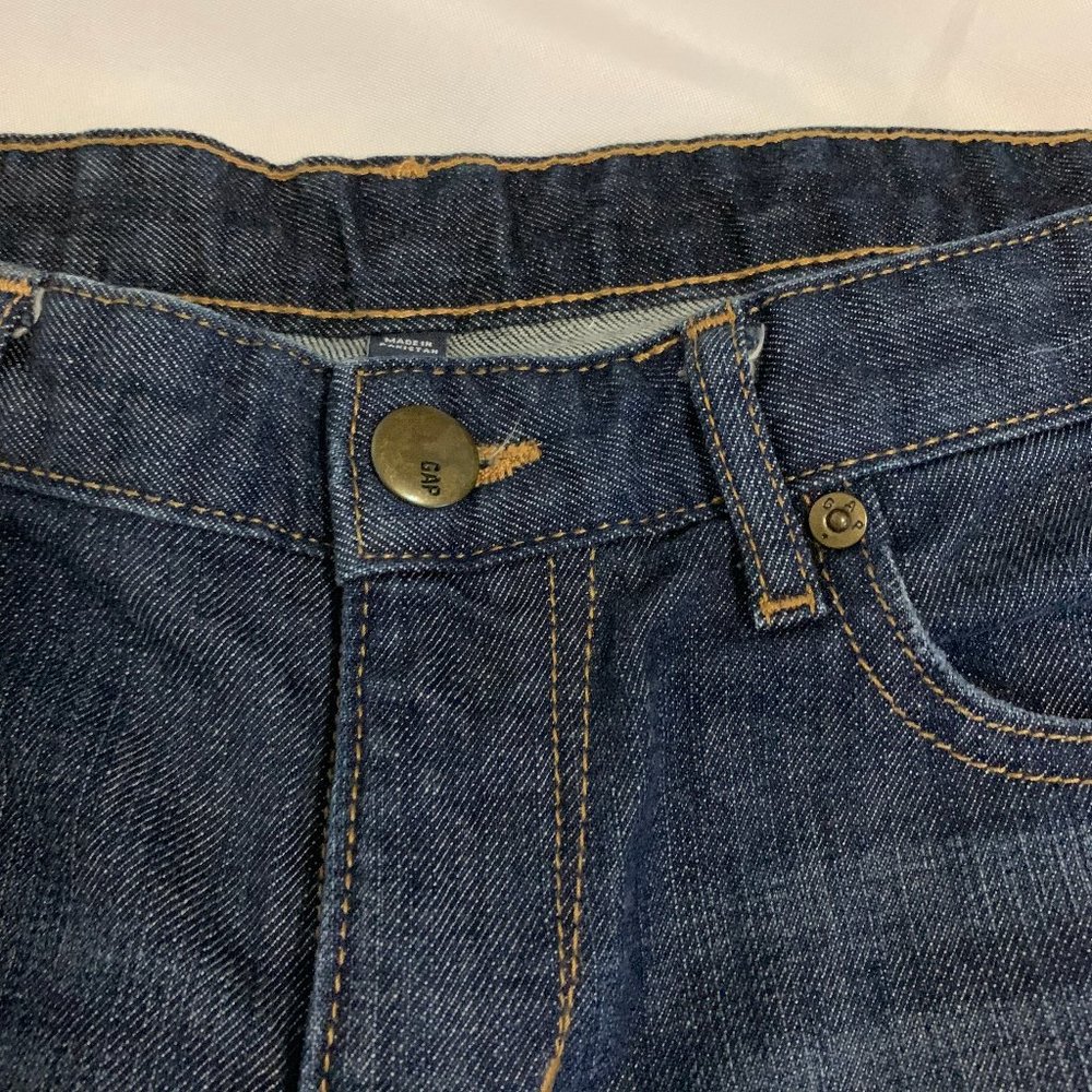GAP Jean Shorts Dark Wash 4" Cuffed Size 6 - Picture 7 of 9